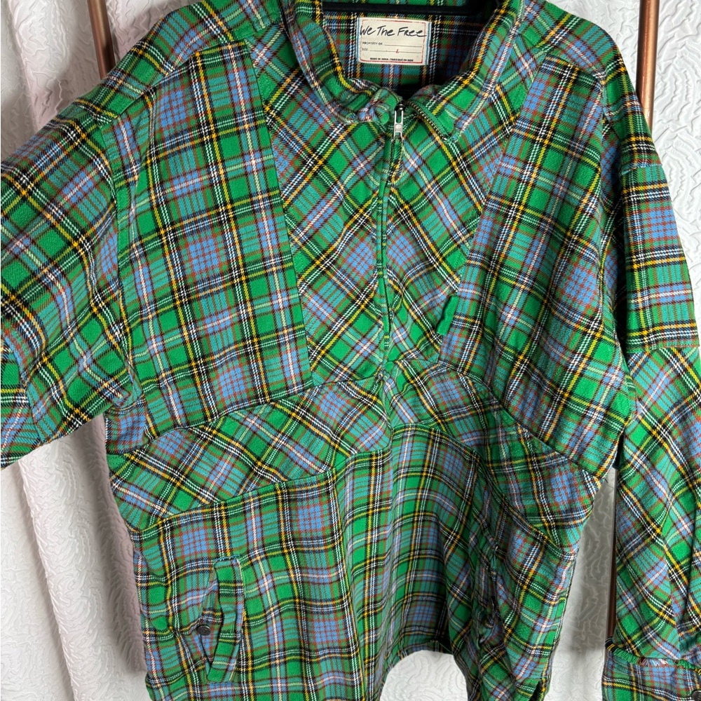 Free People Large Plaid Pullover.